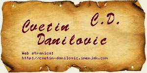 Cvetin Danilović vizit kartica